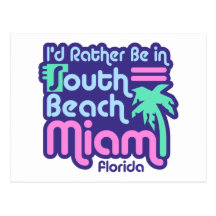 Praia sul Miami Cartao Postal