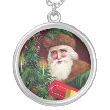 Prata do pendente de Papai Noel da jóia do Natal Bijuterias