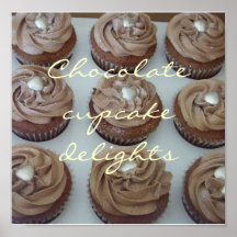 Prazeres do cupcake do chocolate posteres