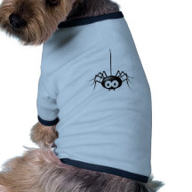 Presente bonito do Dia das Bruxas da aranha preta Camisa Para Cães