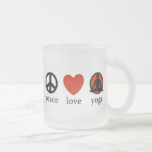 Presente da ioga do amor da paz caneca