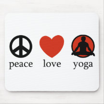 Presente da ioga do amor da paz mousepad