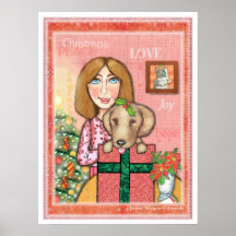 Presente do filhote de cachorro do Natal Poster