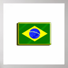 Presentes brasileiros do coração da bandeira peque poster