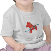 Presentes & cumprimentos do cavalo de Dala do suec Tshirts