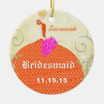Presentes de Birdesmaid alaranjados e cor-de-rosa Enfeite