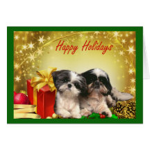 Presentes do cartão de Natal de Shih Tzu