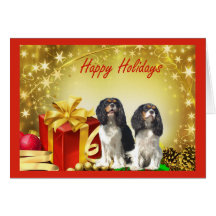 Presentes do cartão de Natal do Spaniel de rei Cha