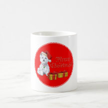 Presentes do Natal de Terrier branco de montanhas  Caneca