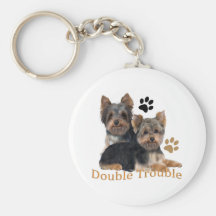 Presentes dobro do problema do yorkshire terrier chaveiro