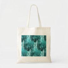 Presentes femininos azuis do Aqua floral abstrato  Bolsas Para Compras