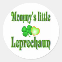 Presentes pequenos do Leprechaun da mamã Adesivos Em Formato Redondos