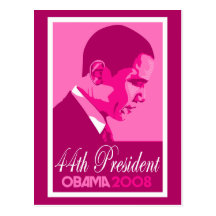 Presidente Cartão 3 do rosa 44o de Obama Cartão Postal