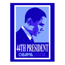 Presidente Cartão do azul 44o de Obama Cartões Postais