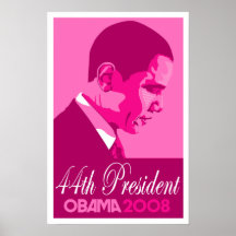 Presidente escuro Poster do rosa 44o de Obama
