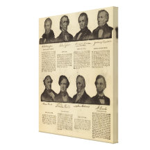 Presidentes E.U., autógrafos, biografias 2 Impressão De Canvas Esticada