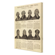 Presidentes E.U., autógrafos, biografias Impressão De Canvas Esticada