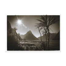 Preto & branco de Milford Sound Impressão De Canvas Envolvida
