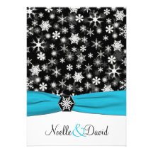 Preto, branco, flocos de neve do Aqua que Wedding 