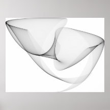 Preto das curvas de seno sete da arte Op Poster