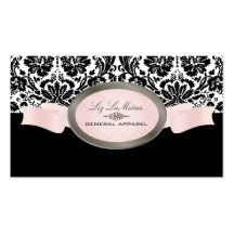 Preto de PixDezines, rosa, damasco branco de Desir Cartões De Visitas