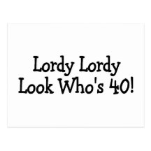 Preto de Whos 40 do olhar de Lordy Lordy Cartoes Postais