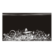 preto decorativo do cartão de visita dos utensílio
