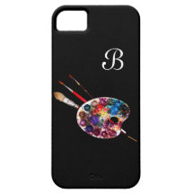 Preto do MONOGRAMA da PALETA de COR do ARTISTA Capa De iPhone 5 Case-Mate