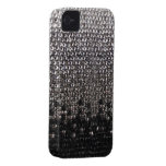 Preto e cobrir de Bling do brilho da prata Capa iPhone 4 Case-Mate