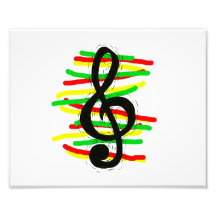 Preto gráfico do Clef de triplo com verde amarelo  Fotografias