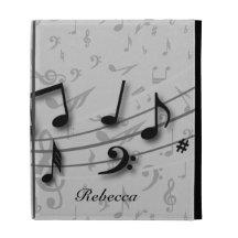 Preto personalizado e notas musicais cinzentas