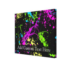 Preto personalizado/Splatter de néon Impressão Em Canvas