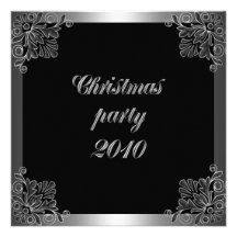 Preto & prata do Natal do convite florais