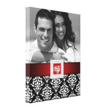 Preto vermelho da foto elegante do impressão do da impressão de canvas envolvidas