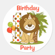 Primeiro aniversario bonito do leão adesivos