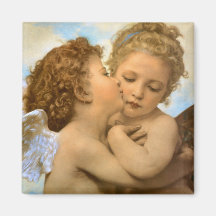 Primeiro beijo por Bouguereau, anjos do Victorian  Ima