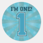 Primeiro menino do aniversário, eu sou um, número  adesivos