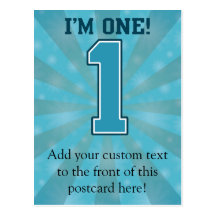 Primeiro menino do aniversário, eu sou um, número  cartao postal
