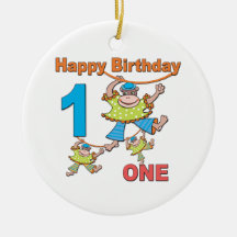 Primeiros macacos do aniversário enfeite de natal