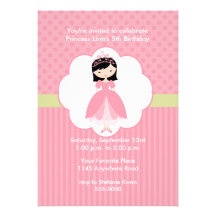 Princesa asiática convite de aniversário