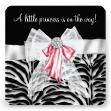 Princesa cor-de-rosa chá de fraldas do preto do ro convite personalizados