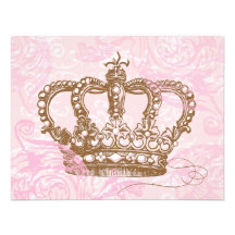 Princesa cor-de-rosa Coroa Convite