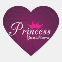 Princesa Coração Etiqueta Adesivos