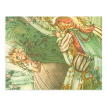 Princesa da Bela Adormecida do vintage, príncipe e Cartão Postal