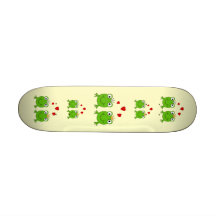Princesa do sapo e príncipe do sapo, com corações skate