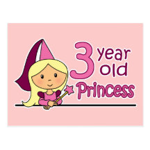 Princesa Idade 3 Cartão Postal