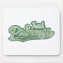 Princesa irlandesa verde afortunada mousepads