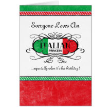 Princesa italiana Personalized Cartão
