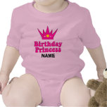 Princesa personalizada do aniversário macacão
