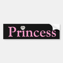 Princesa preta & cor-de-rosa autocolante no vidro  adesivos
